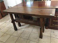 Mission style Hall table, approx 58x16x32 inches