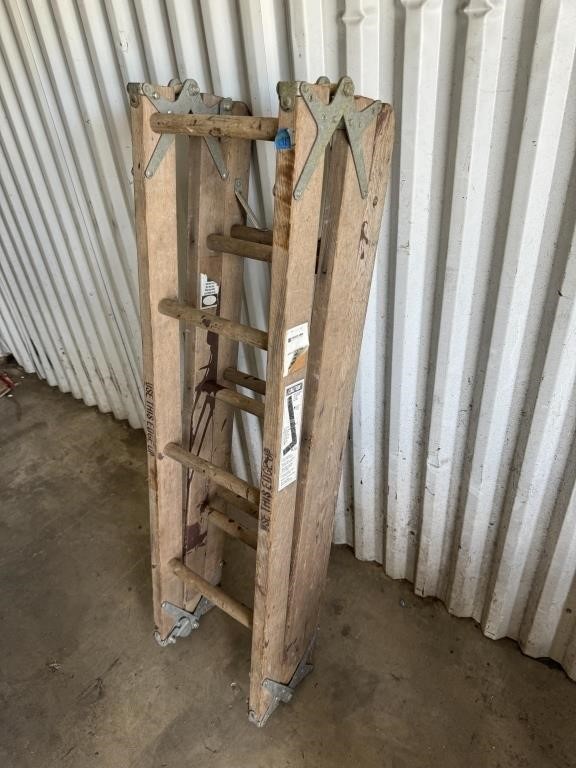 Vintage Wooden Folding Ladder