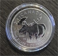 One Ounce Silver Round: Moose