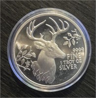 One Ounce Silver Round: Buck