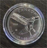 One Ounce Silver Round: Red Tail Hawk
