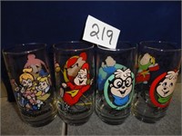 4 pc. Chipmunks water glasses-6"