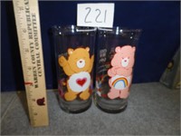 2 pc. Care Bears water glasses-6"