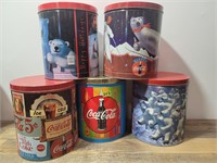 (5)  Coca-Cola Tins.