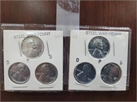 6 steel War Cent coins P-D-S 1943