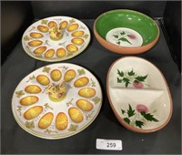 Stangl Floral Pottery, Italian Egg Dishes.