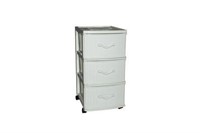 3 Drawer Cart White Wicker Style Fronts