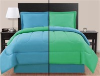 Reversable Comforter D/q Blue/green