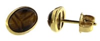 10kt Gold Vintage Opalite Stud Earrings