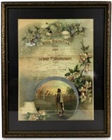 Framed Antique 1896 Marriage Certificate