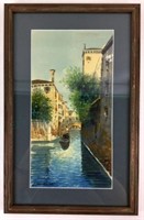 G. Bertinizzi Watercolor Venice Canal Scene
