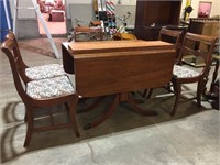 Drop Leaf Table w/Dining Chairs 40"x76" and 30"