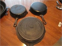 3 Cast Iron Skillets - Graduatiing Sizes