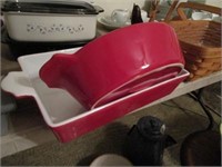 2 Red/White Baking Dishes