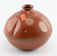 Contemporary Pottery red glaze bud vase