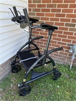 Black handicap seat/walker with individual brakes