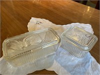 2 Vtg refrigerator dishes w/lids