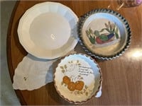 Pie plates & large plate