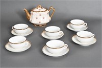 Vtg. Arthur Wood Teapot, Silesia Teacups & Saucers