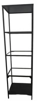 Tall Black and Glass Shelving Unit