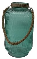 Turquoise Glass Lantern Jar