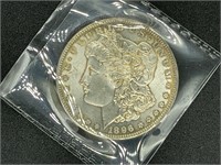 1896 Morgan silver dollar