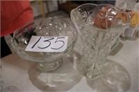 Clear Fruit Bowl and Vase