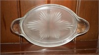 Antique Two Handled Satin Serving Dish