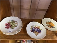 Six fruit plates, Bavaria, 7”
