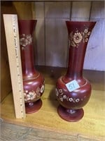 Two beautiful carved wooden vases