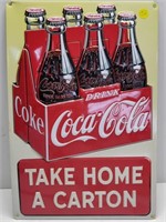 Take Home A Carton Coca Cola Tin Sign