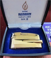 NIB Vintage Gold Plate Ronson Varaflame Lighter
