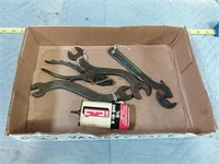 assortment of antique wrenches