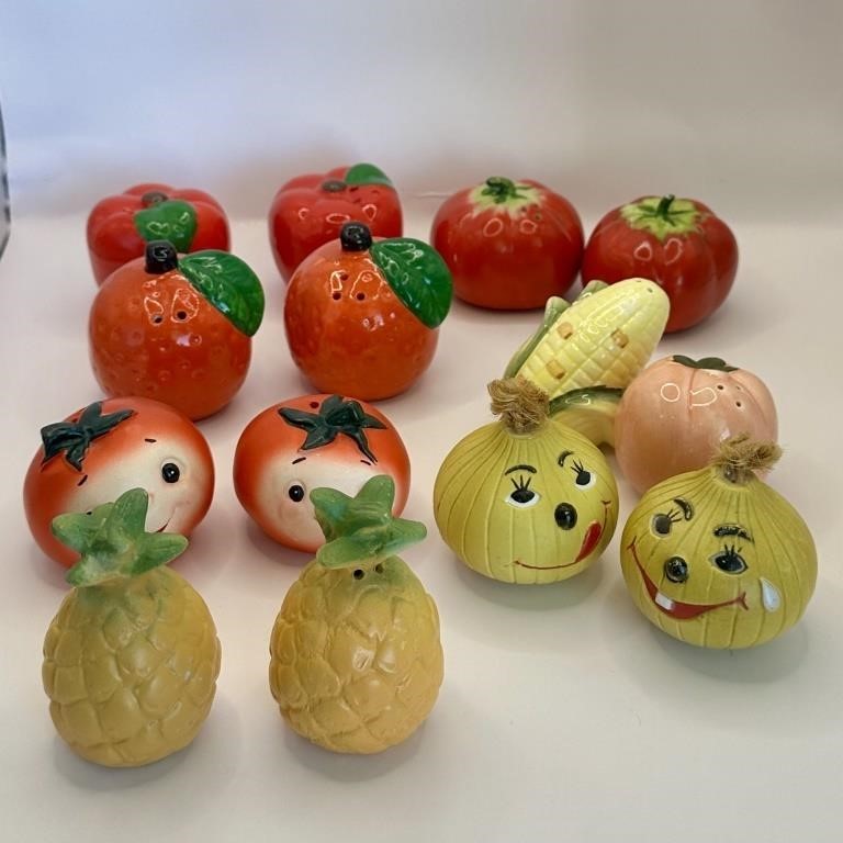 Fruit and Vegetable Collectible Salt and Pepper