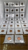 Group of 30 1911-1981 wheat and Lincoln cents