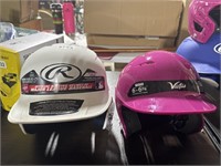 Lot of 2 baseball helmets victus youth and