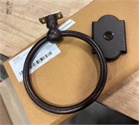 SH Solid Bronze Towel Ring w/ Deco Base