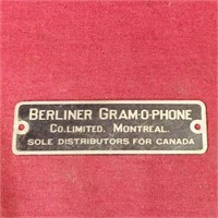Berliner Gram-O-Phone Product ID Plate (Antique)