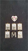 5 Vtg Marriage License Engravable Charms