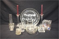 15 PIECES GLASS - PLATE IS 12"
