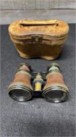 Antique Binoculars With Original Case
