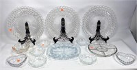 Pressed Glass Lot: 3 cake plates - 14" dia/ egg