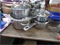 4- STAINLESS STEEL COOKWARE POTS / PANS