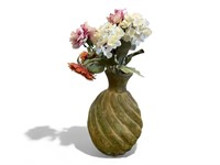 Large Vase with Faux Flowers