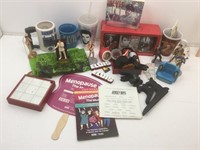 Assorted collectible items. Elvis and more.