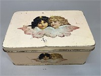 Italian Fiorucci Angels Cherubs Tin with Lid VTG