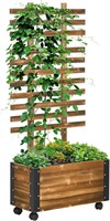 Outsunny Raised Garden Bed with Trellis  58 Outdoo