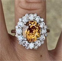 $11,680  4.80 cts Yellow Sapphire & Diamond 14k