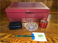 JEWELRY BOX AND MISC JEWELRY