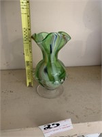 Green Swirl Vase